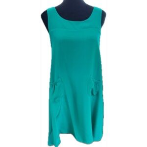 Fluet 100% silk sleeveless green dress